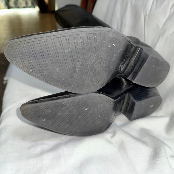 ZARA Leather Knee High Boots Zipper inside Sz 6.5 - Picture 4 of 6